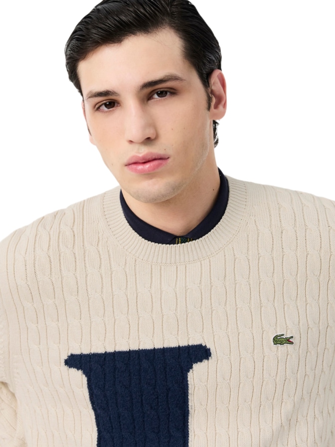 Lacoste Strickpullover mit Zopfmuster bei Robert Ley
