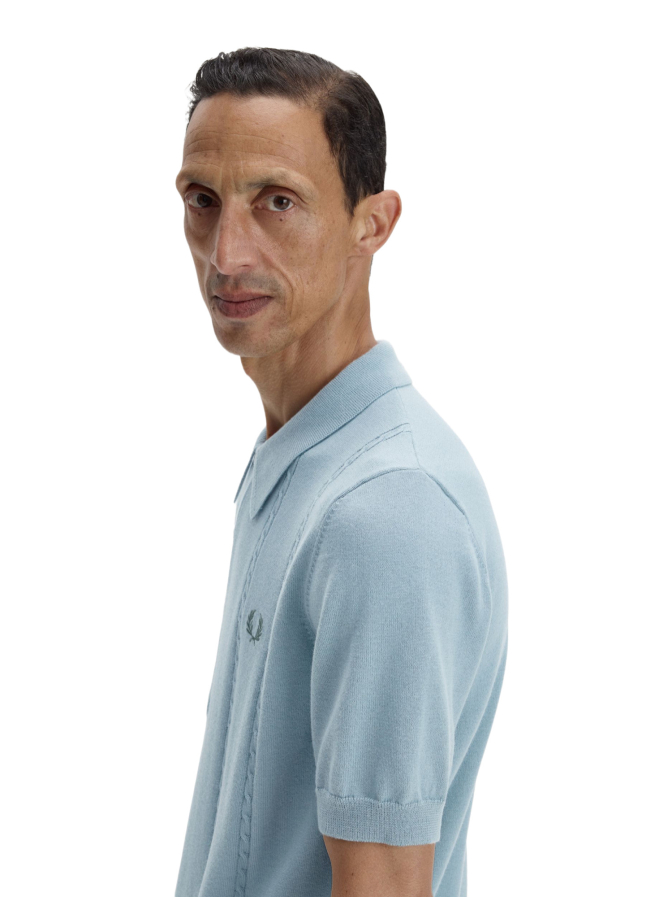 FRED PERRY Strickpolo mit Zopfmuster bei Robert Ley
