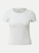 Q/S designed by Slim-Fit Ripp- Shirt 0100-WHITE bei Robert Ley