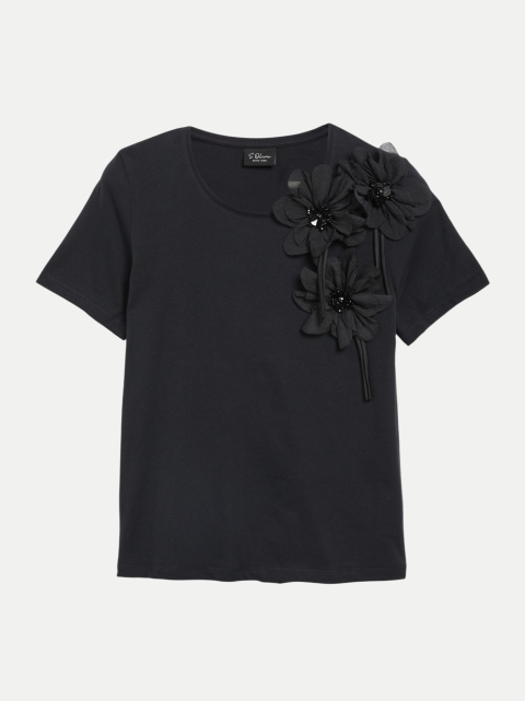 s.Oliver BLACK LABEL T-Shirt mit Blumen-Applikation bei Robert Ley