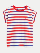 ARMEDANGELS T-Shirt IDAARA STRIPES 3544-light oatmilk-mars red-dynamo blue bei Robert Ley