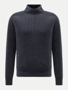 04651/ A trip in a bag Stehkragenpullover Foggy navy bei Robert Ley