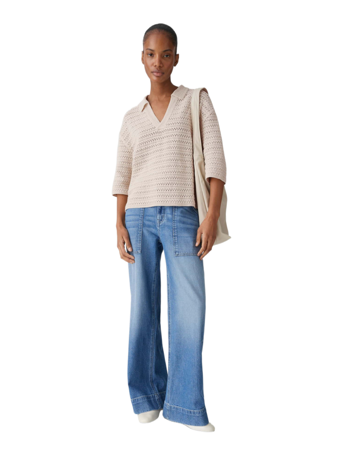 Opus Kurzarmpullover Garakino mit Lochmuster bei Robert Ley