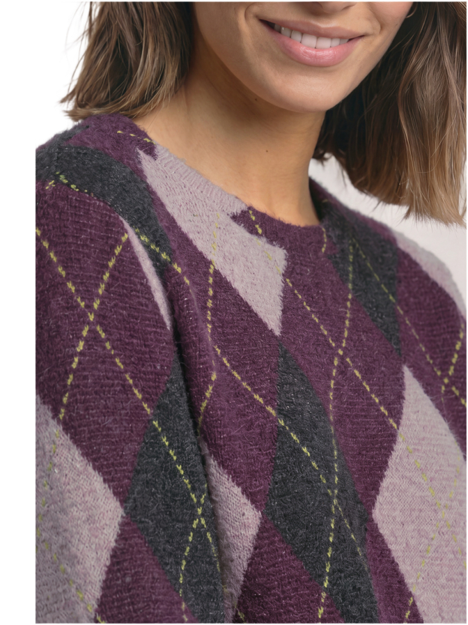 Street One Pullover mit 3/4 Arm und Argylemuster bei Robert Ley