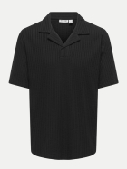 Only & Sons Seersucker Polohemd 187679-Black bei Robert Ley