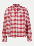 Robert Ley Oversized Flanellbluse 1-Karo rose rot bei Robert Ley