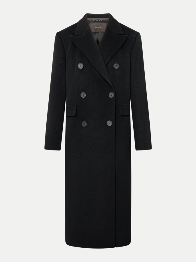 Windsor Women Zweireihiger Mantel aus Woll-Kaschmir-Mix bei Robert Ley