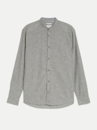 Tom Tailor Casual Leinenhemd mit Stehkragen 39545-faded leaf green chambray bei Robert Ley