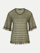 Riani Streifenshirt mit Fransen 549-olive bei Robert Ley