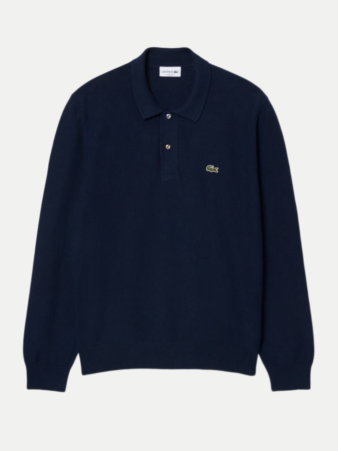 Lacoste Langarm-Polohemd aus Strick bei Robert Ley
