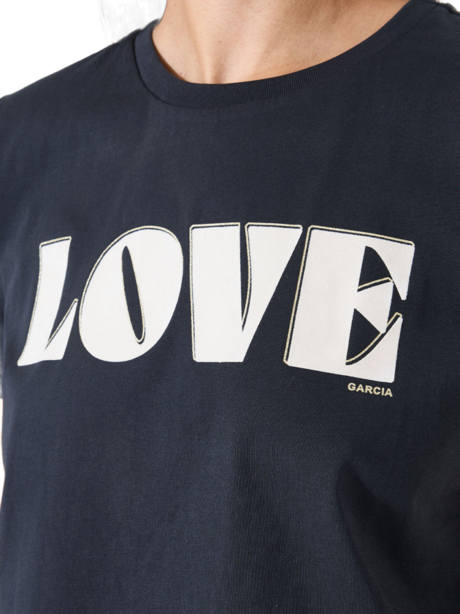 Garcia T-shirt mit Schriftzug bei Robert Ley