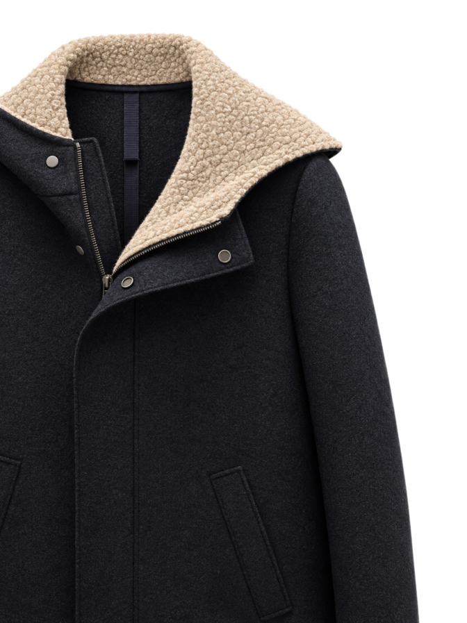 Harris Wharf London Parka aus gepresster Wolle und Boucle bei Robert Ley