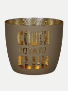 Giftcompany Windlicht Madras mit Motiv H: 8,5cm sandstone/gold Couch Potato Club bei Robert Ley