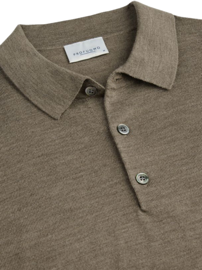 PROFUOMO Pullover mit Polokragen aus Merinowolle bei Robert Ley