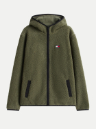 Tommy Jeans Badge Hoodie mit Reißverschluss M04-GREEN bei Robert Ley