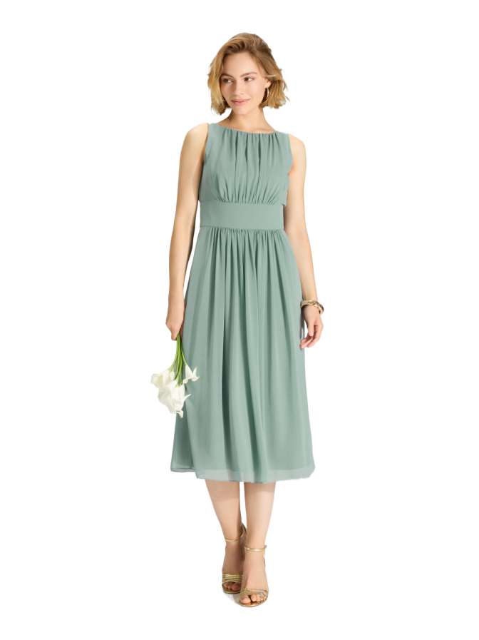 Swing Chiffonkleid mit Taillenpasse bei Robert Ley