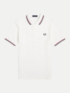 Fred Perry Poloshirt mit Doppelstreifen t60-white/red/navy bei Robert Ley