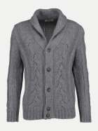 GRAN SASSO Strickjacke  Zopfmuster/Schalkragen 070-grigio bei Robert Ley