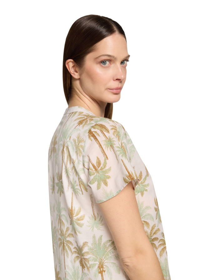 Cartoon Bluse mit tropischem Muster bei Robert Ley
