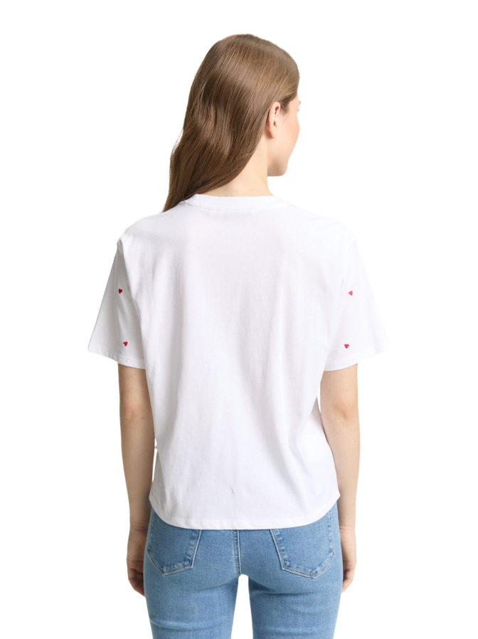 Tom Tailor Denim T-Shirt mit Herz-Stickereien bei Robert Ley