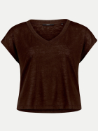 Zero Basic-T-Shirt mit V-Ausschnitt 7416-Chocolate Plum bei Robert Ley