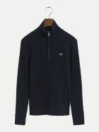 Gant Troyer mit Zopfstrickmuster 433-EVENING BLUE bei Robert Ley