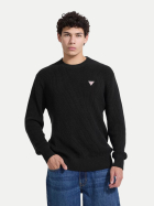 Guess Regular-Fit Sweatshirt mit Brustlogo JBLK jet black a996 bei Robert Ley