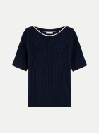 Tommy Hilfiger Kurzarm Pullover C1G-BLUE bei Robert Ley