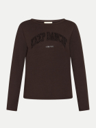 Cartoon Langarmshirt mit Schriftzug 7990-Patch Brown/Black bei Robert Ley