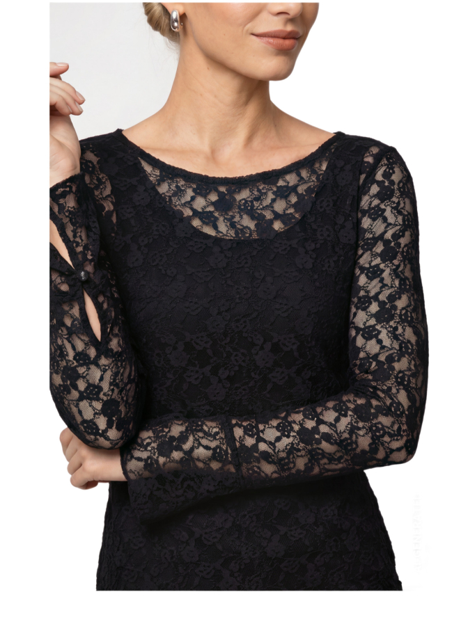 Monari Langarmshirt mit transparenter Spitze bei Robert Ley