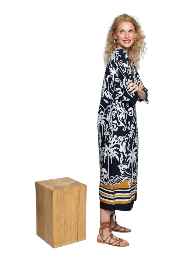 Emily Van Den Bergh Tunikakleid mit Palmenprint bei Robert Ley