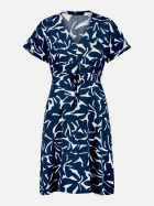 Zero Kurzes Kleid mit Allover-Print 8811-Blue/Cream bei Robert Ley