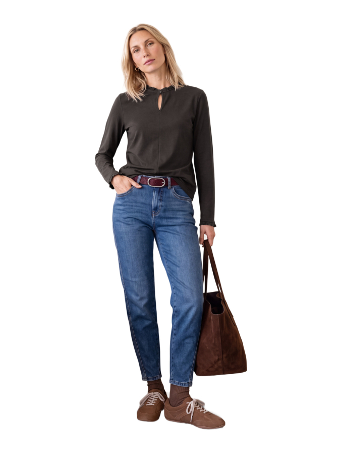 Street One Basic Langarmshirt mit Rüschen bei Robert Ley