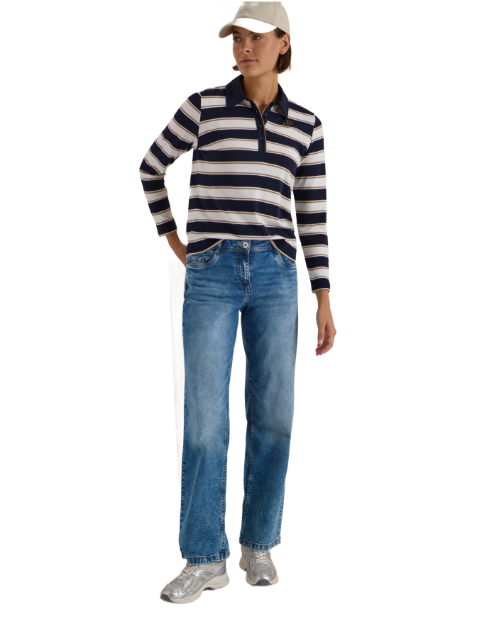 Cecil Langarm Poloshirt mit Knöpfen bei Robert Ley