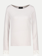 Monari Langarmshirt mit Spitzenborte 155-pearly bei Robert Ley