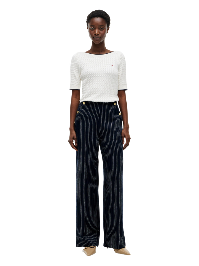 Tommy Hilfiger Nadelstreifenhose mit Knopfdetails bei Robert Ley