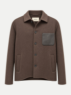ARMA Overshirt Navid mit Brusttasche aus Leder umber bei Robert Ley