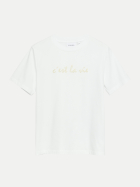 Comma T-Shirt mit Schriftzug 01E7-WHITE bei Robert Ley