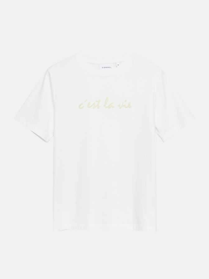 Comma T-Shirt mit Schriftzug bei Robert Ley