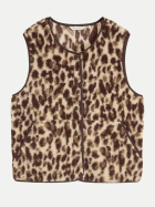 Tom Tailor Casual Teddy-Weste 41171-beige java brown leo print bei Robert Ley