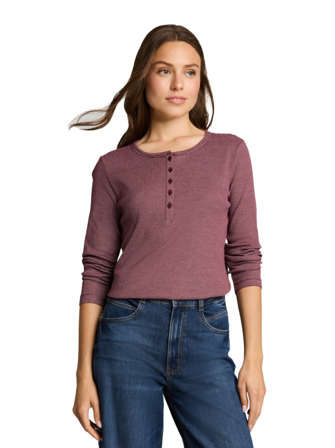 Tom Tailor Casual Langarmshirt mit Henley-Kragen bei Robert Ley