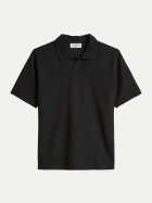 Marc O'Polo DENIM Poloshirt aus  Bouclé-Sweat 0001-Black bei Robert Ley