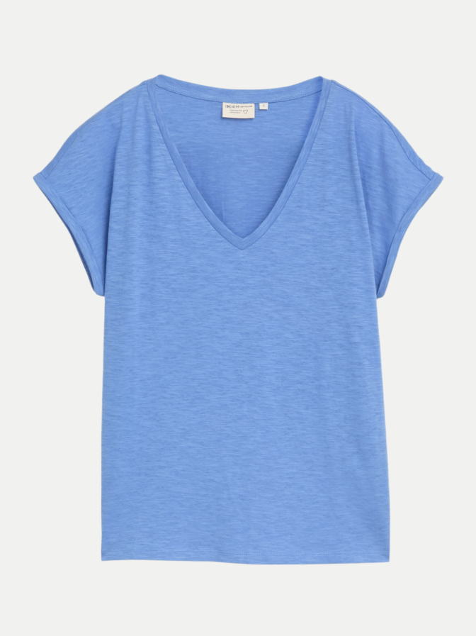Tom Tailor Denim Basic T-Shirt mit V-Ausschnitt bei Robert Ley