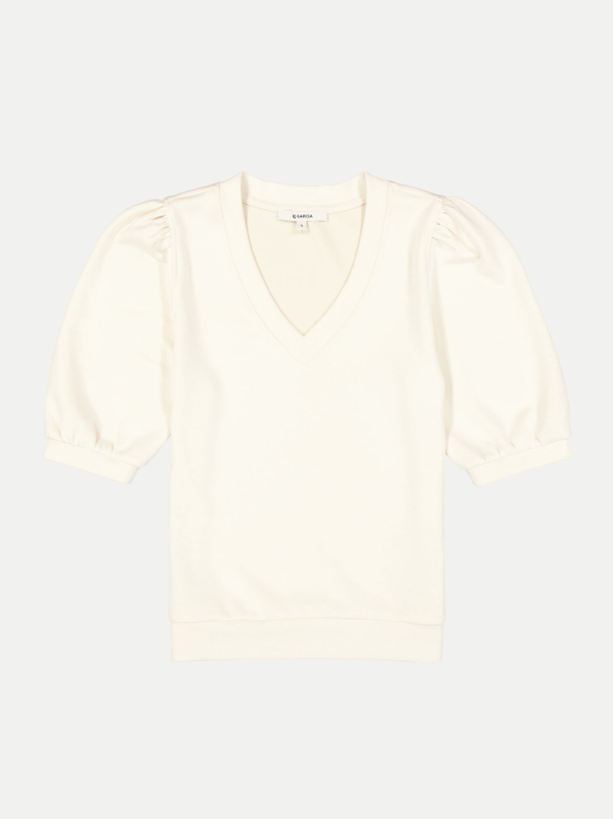 Garcia Kurzarm-Sweatshirt mit Ballonärmeln bei Robert Ley