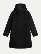WOOLRICH Parka aus Melton-Wollmischung mit Kapuze 100-black bei Robert Ley
