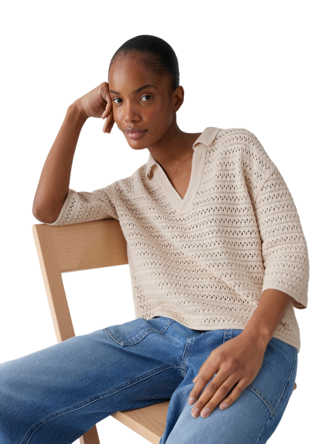 Opus Kurzarmpullover Garakino mit Lochmuster bei Robert Ley
