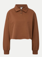 Q/S designed by Polo-Sweatshirt mit Knopfleiste 8822-BROWN bei Robert Ley