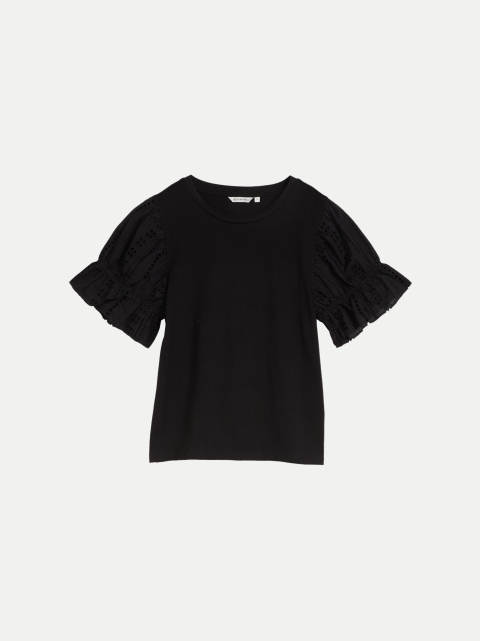 Tom Tailor Denim Loose Fit T-Shirt mit Lochstickereien bei Robert Ley