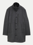 Tom Tailor Casual Mantel mit abnehmbarer Innenjacke 30500-dark grey black herringbone bei Robert Ley