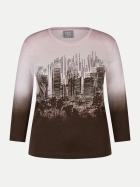 Rabe Moden Langarmshirt mit Skyline-Design 7223-ROSE bei Robert Ley